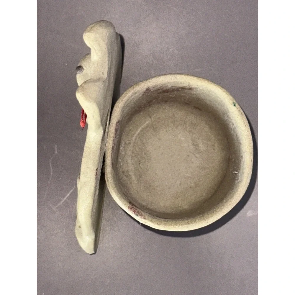 Vintage Olympic Pottery Cat Candle Tea light Holder Feline Kitten Cut Out Heart